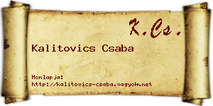 Kalitovics Csaba névjegykártya